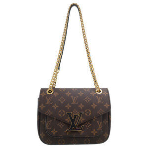 Louis Vuitton Monogram Leather Brown Passy Chain Shoulder Bag